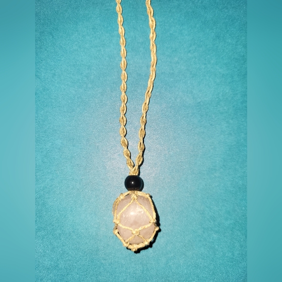 Healing Cage Necklace with Natural Stone. - Picture 2 of 3